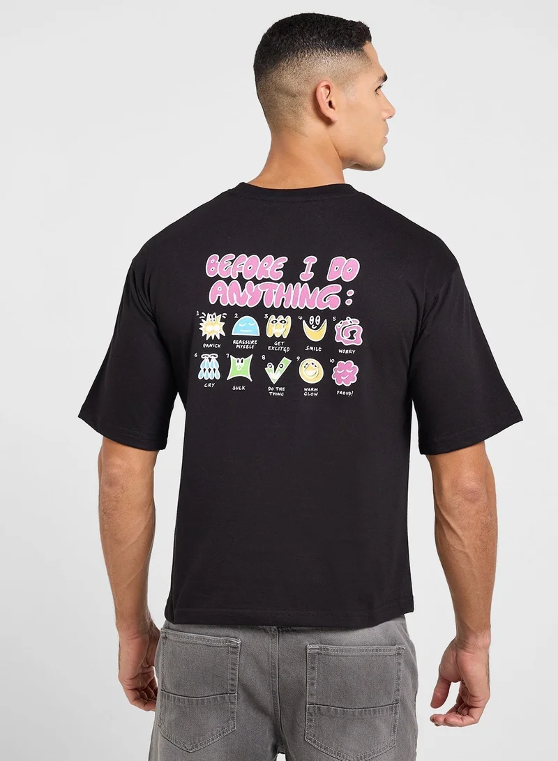 سفنتي فايف تيشيرت جرافيك واسع