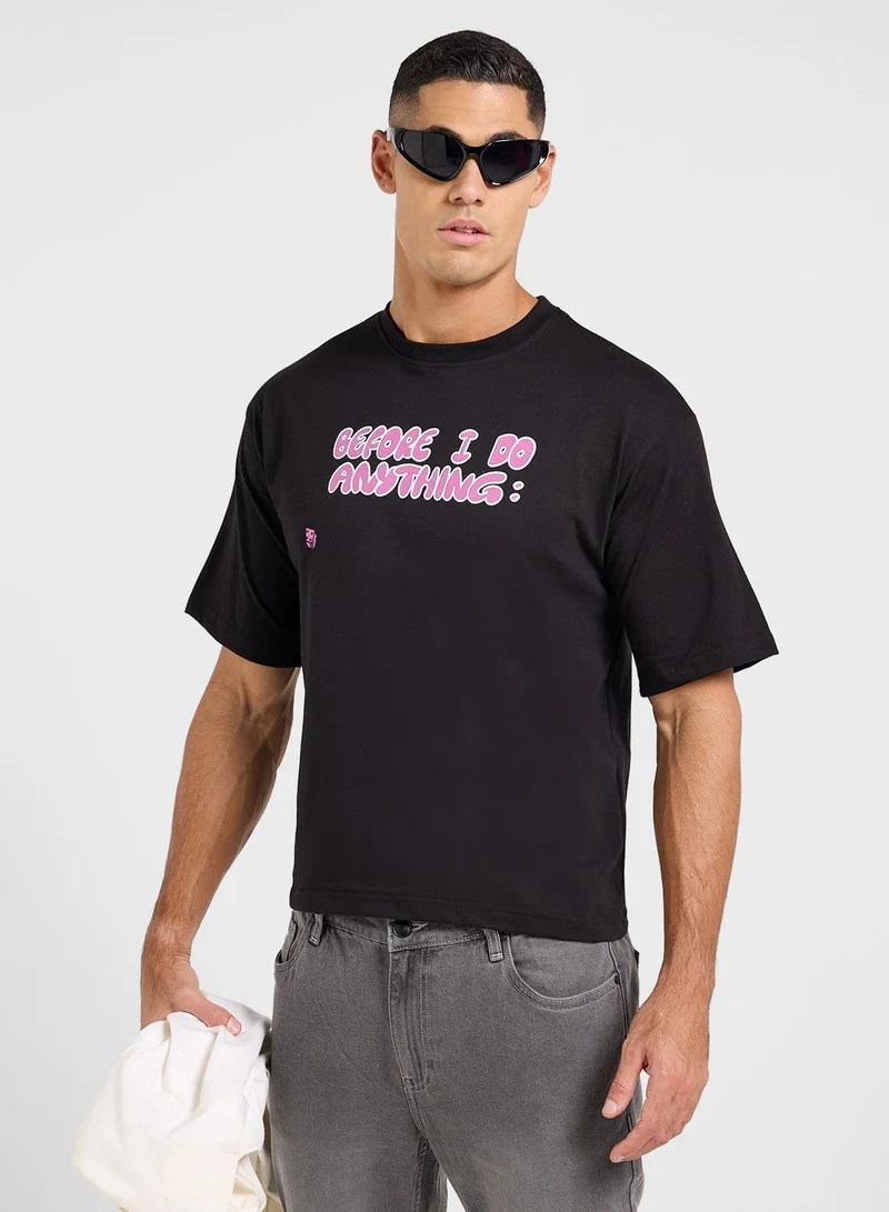 سفنتي فايف تيشيرت جرافيك واسع