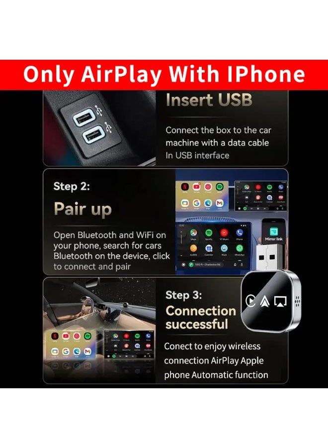  فيكتوال ترقية  3 في 1 AirPlay مع محول Carplay سلكي إلى لاسلكي، مرآة الشاشة - Image 2