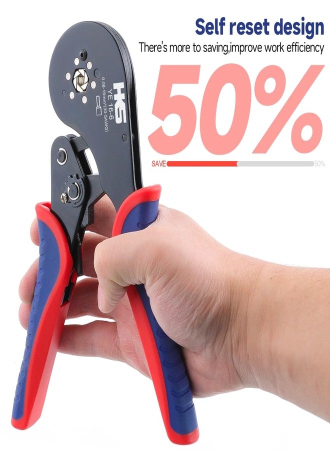 اتش كي اس أداة تجعيد أطراف الأسلاك HKS AWG 30-5، مكبس سداسي ذاتي الضبط، لأطراف الأكمام، وأطراف الأسلاك (مكبس 16-6) - Image 5