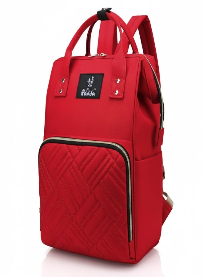 OBABY Baby Diaper Bag spacious/multi-pocket/diaper backpack/fashionable/waterproof/large capacity/durable/Maternity Backpack Cum Tote bag Spacious to Easily Organise Baby Essentials. (Red Pattern) - Image 1