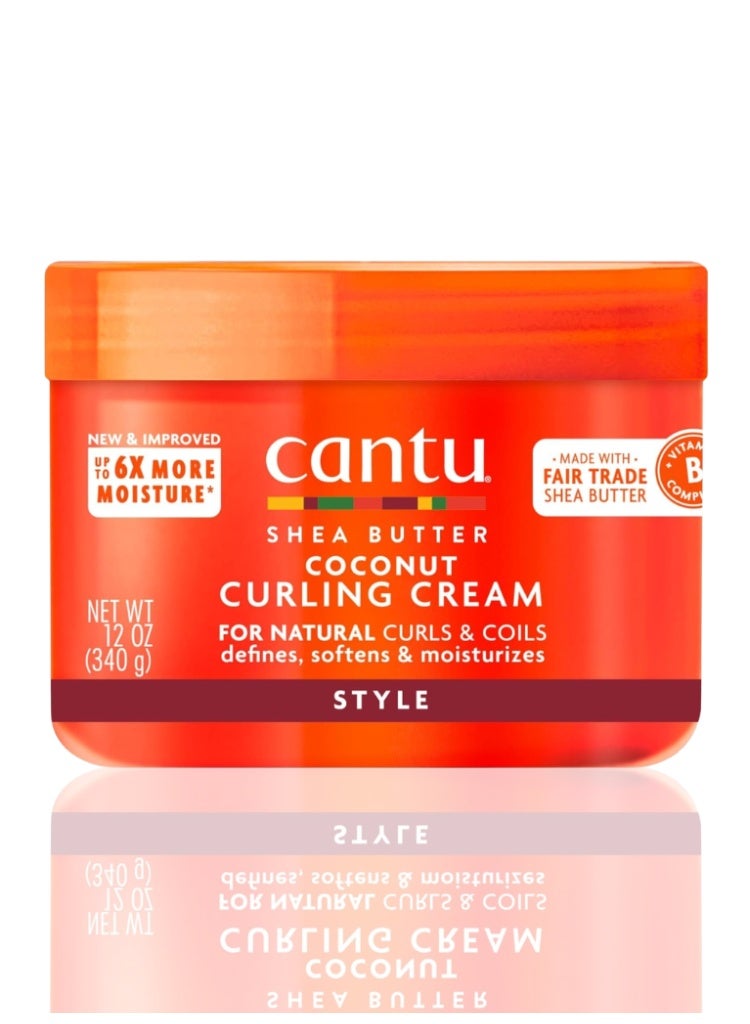 Cantu Shea Butter Coconut Curling Cream for Natural Hair – Moisturizing Curl Defining Anti-Frizz Styling Cream - Image 1