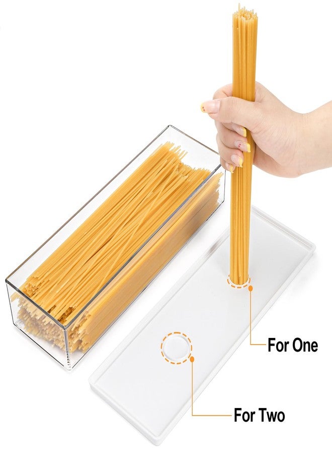 ZENFUN 6 Pc Pasta Containers with Lids for Pantry, Airtight Spaghetti Noodle Holder, Plastic Food Keeper for Fridge Kitchen Cabinet, 3" x 11" x 2", BPA-FREE - Image 5