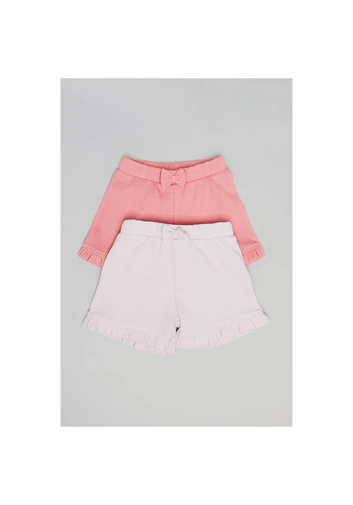 أر أند بي 2 Pack Solid Shorts with Elastic Waist