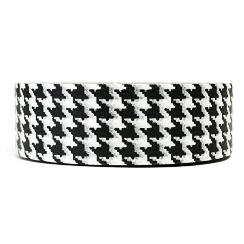 Wrapables Colorful Patterns Washi Masking Tape, Black Houndstooth - Image 3