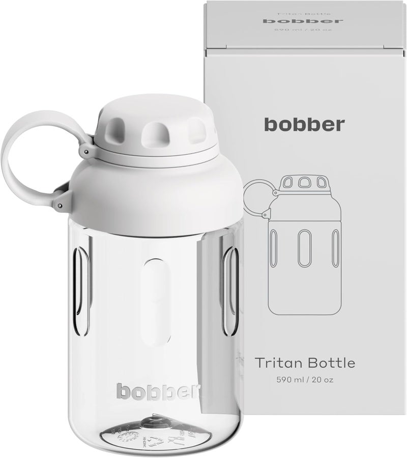 BOBBER 20 oz Tritan Water Bottle with Fruit Infuser - BPA Free Plastic Bottle with Leak-Proof Lid, Dishwasher Safe, Great for Gym & Outdoor (Sand Grey) - Image 1