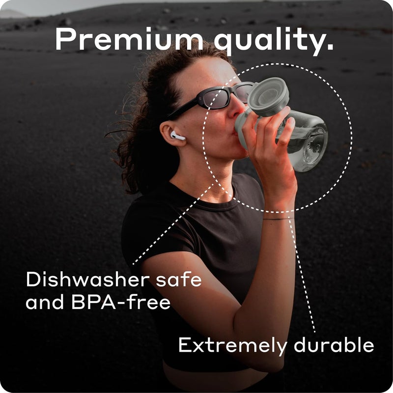 BOBBER 20 oz Tritan Water Bottle with Fruit Infuser - BPA Free Plastic Bottle with Leak-Proof Lid, Dishwasher Safe, Great for Gym & Outdoor (Sand Grey) - Image 5