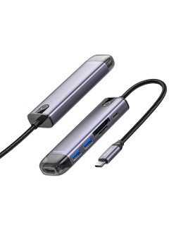 مكدودو هَب 6 في 1 بمنفذ USB-C مع عدة منافذ، محول Type-C إلى HDMI بدقة 4K مع قارئ بطاقات SD وTF، و3 منافذ USB 3.0، متوافق مع ماك بوك برو وإير M3 M2 M1 وآيباد برو M4 وآيفون 16 و15 برو ماكس وجالكسي S24 وS23 ألترا، باللون الفضي  - Image 1
