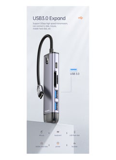 مكدودو هَب 6 في 1 بمنفذ USB-C مع عدة منافذ، محول Type-C إلى HDMI بدقة 4K مع قارئ بطاقات SD وTF، و3 منافذ USB 3.0، متوافق مع ماك بوك برو وإير M3 M2 M1 وآيباد برو M4 وآيفون 16 و15 برو ماكس وجالكسي S24 وS23 ألترا، باللون الفضي  - Image 5