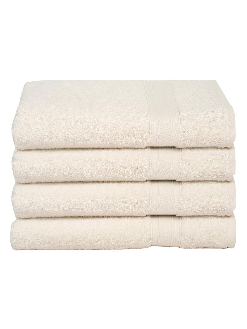 Ambra Linens 500 GSM Highly Absorbent Towels Set, 100% Cotton, Soft and Plush, All Seasons Use, Large, Everyday Use, Durable (4 Pcs Hand Towel Set, Cream) - Image 1