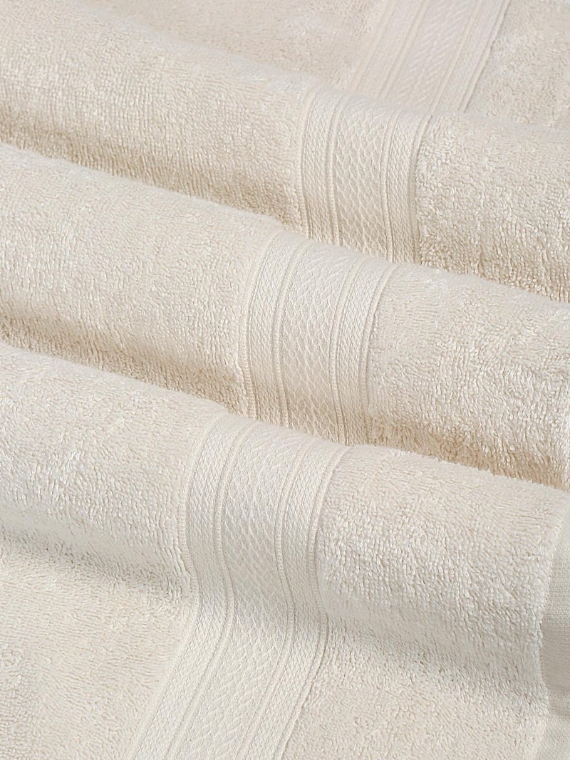 Ambra Linens 500 GSM Highly Absorbent Towels Set, 100% Cotton, Soft and Plush, All Seasons Use, Large, Everyday Use, Durable (4 Pcs Hand Towel Set, Cream) - Image 3