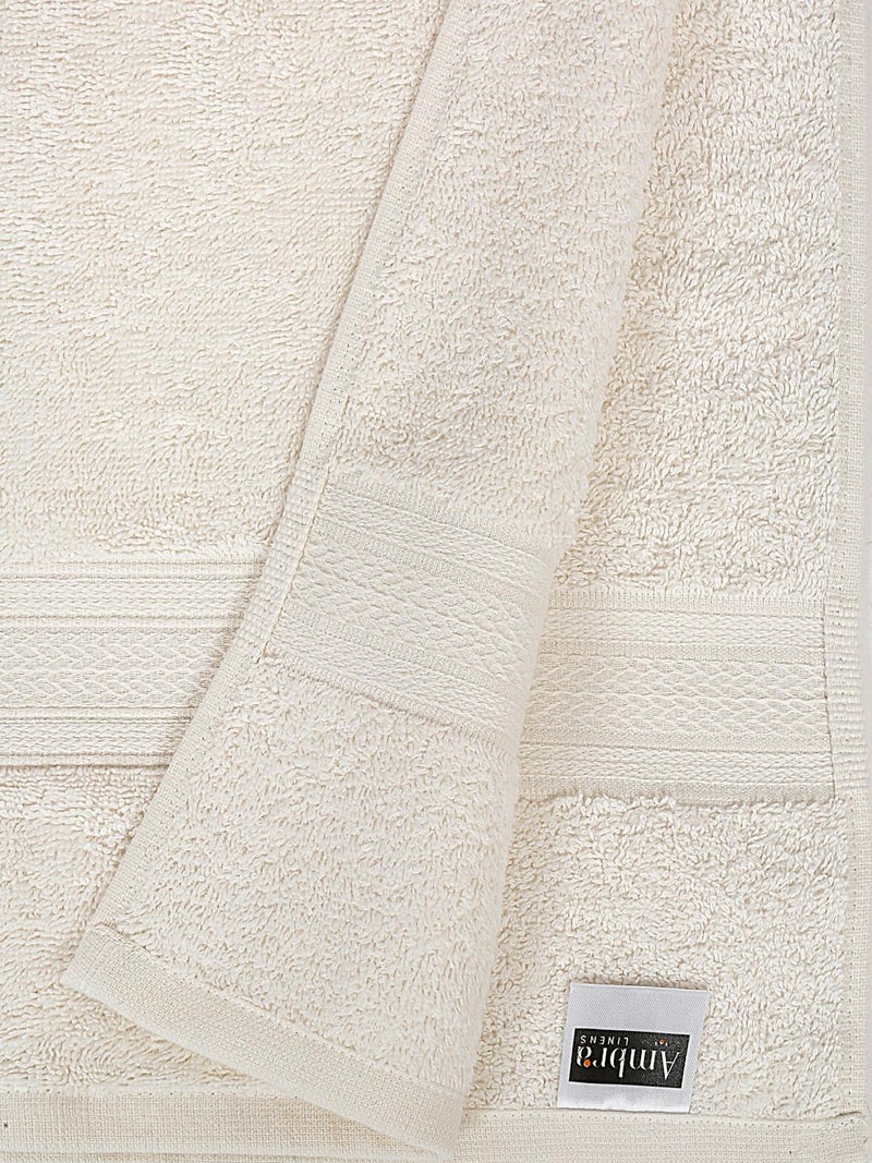 Ambra Linens 500 GSM Highly Absorbent Towels Set, 100% Cotton, Soft and Plush, All Seasons Use, Large, Everyday Use, Durable (4 Pcs Hand Towel Set, Cream) - Image 5