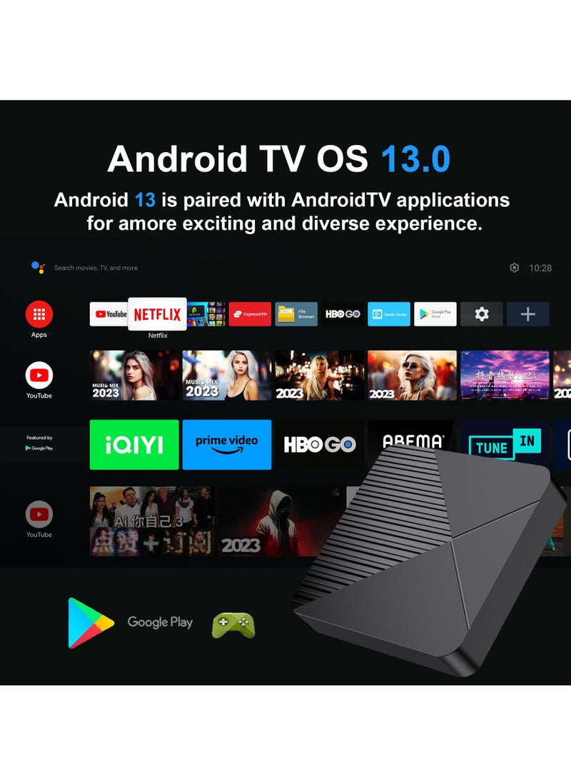 Zikra صندوق تلفاز أندرويد، 13.0 4GB RAM 64GB ROM صندوق تلفاز ذكي 8K شريحة RK3528 مع WiFi6 BT5.0 إيثرنت جيجابت LAN صندوق بث فيديو HD HDR10 3D 2024 - Image 5