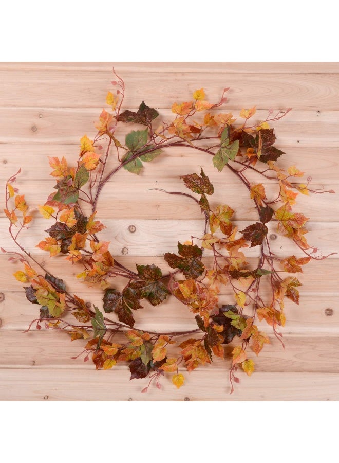 Lvydec 2 Pack Fall Maple Leaf Garland Clearance - 6.5ft/Piece Artificial Fall Foliage Garland Autumn Decoration for Home Wedding Halloween Party Thanksgiving - Image 4