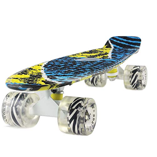 Meketec Skateboard Toddler 22 inch Complete Mini Cruiser Boys Skateboards for Kids Girl Youth Beginner Children Teenagers Adults Dog Zebra - Image 1