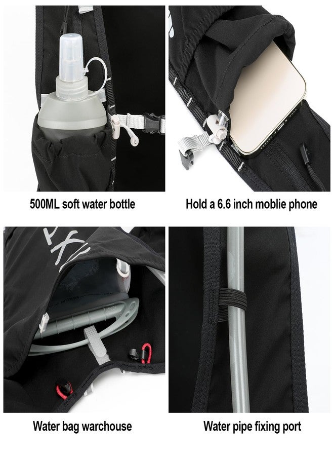 INOXTO Running Hydration Vest Backpack,Lightweight Insulated Pack with 1.5L Water Bladder Bag Daypack for Hiking Trail Running Cycling Race Marathon for Women Men (588black) - Image 2