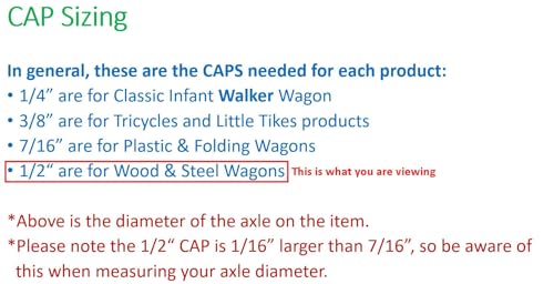 Quadrapoint Hub Cap Replacement Compatible with Popular Red Wagon Brand, Steel & Wood Wagons 1/2" New Black (NOT for Plastic or Folding or Little Wagons Model W5, Please Read Product Description) - Image 3