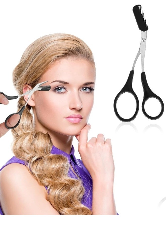 KIKI Professional Eyebrow and Beard Trimming Scissors with Built-In Comb – Precision Scissors with Ergonomic Non-Slip Handle for Accurate Eyebrow and Beard Grooming – Salon-Quality Personal Care Tool for Men and Women, Easy to Use at Home or in Beauty Salons - Image 1