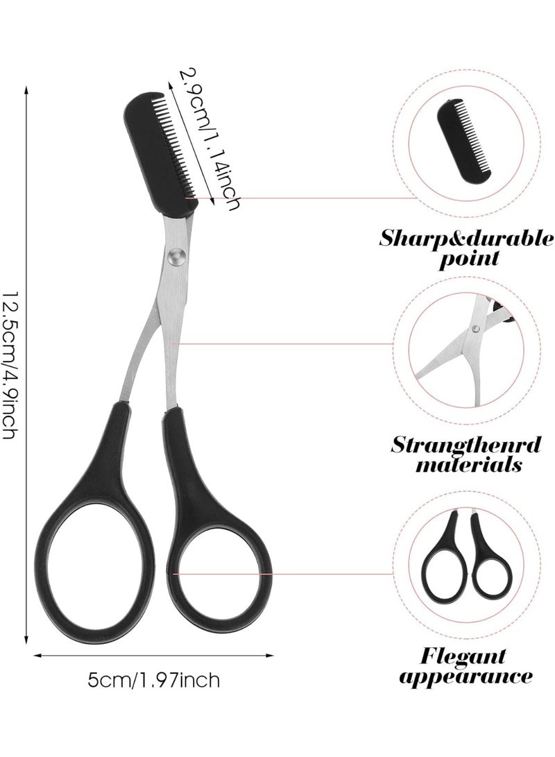 KIKI Professional Eyebrow and Beard Trimming Scissors with Built-In Comb – Precision Scissors with Ergonomic Non-Slip Handle for Accurate Eyebrow and Beard Grooming – Salon-Quality Personal Care Tool for Men and Women, Easy to Use at Home or in Beauty Salons - Image 2