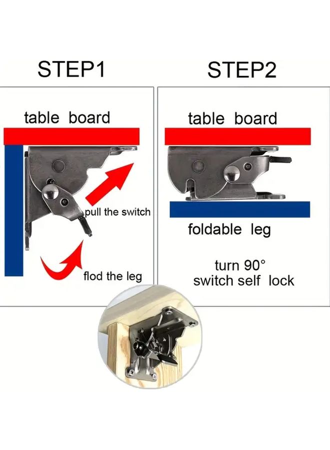 4 Pack Heavy Duty Steel Folding Brackets 500lb Capacity Black Powder Coated - Image 3