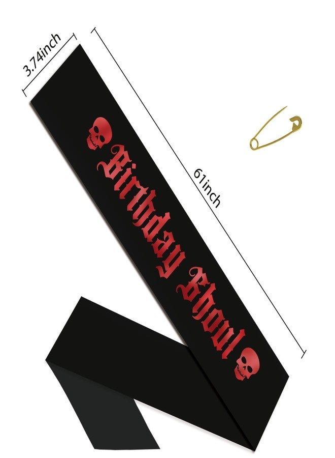 Ramciyo Birthday Ghoul Sash, Birthday with Skulls Decor, Gothic Party Gothic Birthday Girl Sash, Halloween Bday Decorations - Image 3
