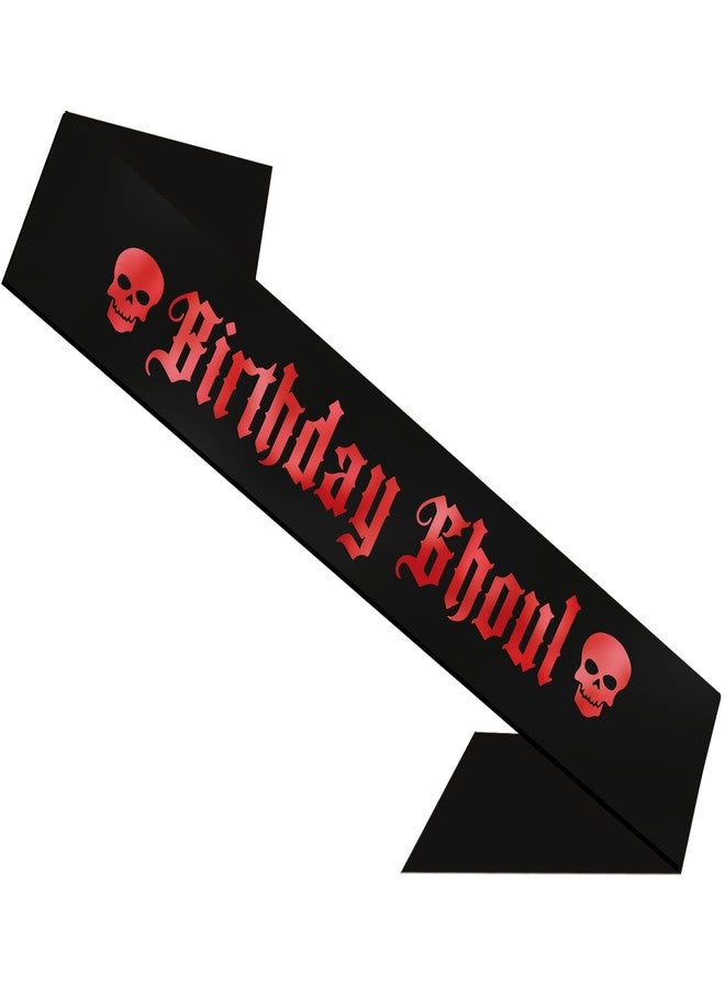 Ramciyo Birthday Ghoul Sash, Birthday with Skulls Decor, Gothic Party Gothic Birthday Girl Sash, Halloween Bday Decorations - Image 1