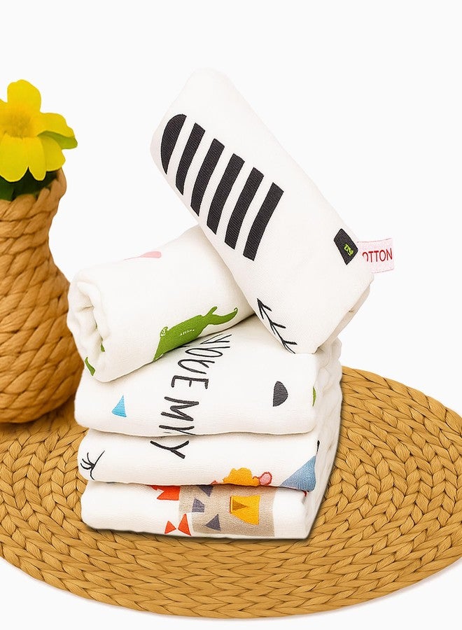 Koochie-Koo Set of 5 Muslin Cloths | 500 GSM | 50x25 Big Size | 6 Layered | New Born Baby Essentials, Swaddle for New Born | Baby Towels Newborn, Soft & Absorbent - Image 1
