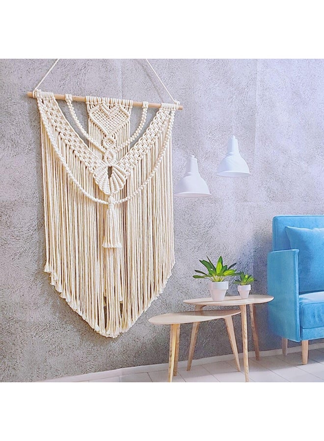 انتيكيانو مكرمية جدارية للتعليق على الحائط، ديكور عصري بوهيمي 80x50 سم - Image 4