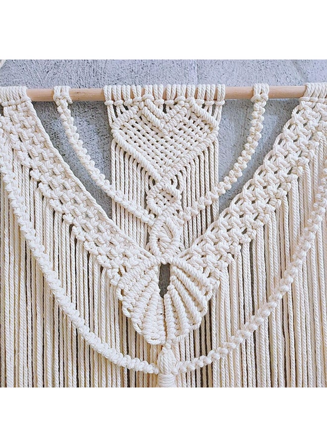 انتيكيانو مكرمية جدارية للتعليق على الحائط، ديكور عصري بوهيمي 80x50 سم - Image 3