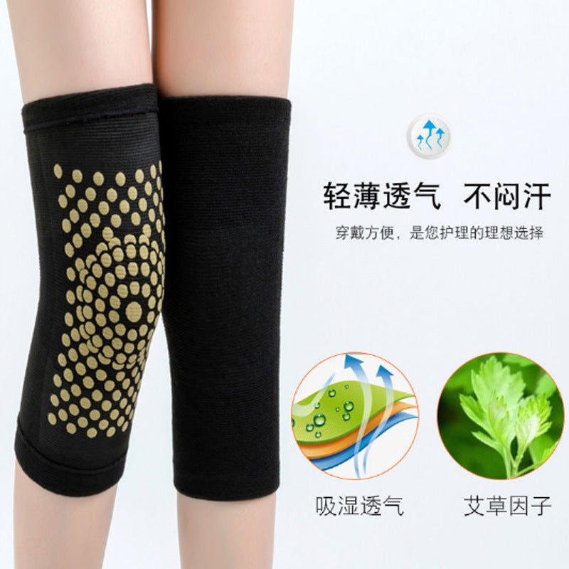 Generic Heating warm kneepad Four Seasons Wormwood old cold leg knee joint anti-knee male and female cold leg guard wholesale Black 