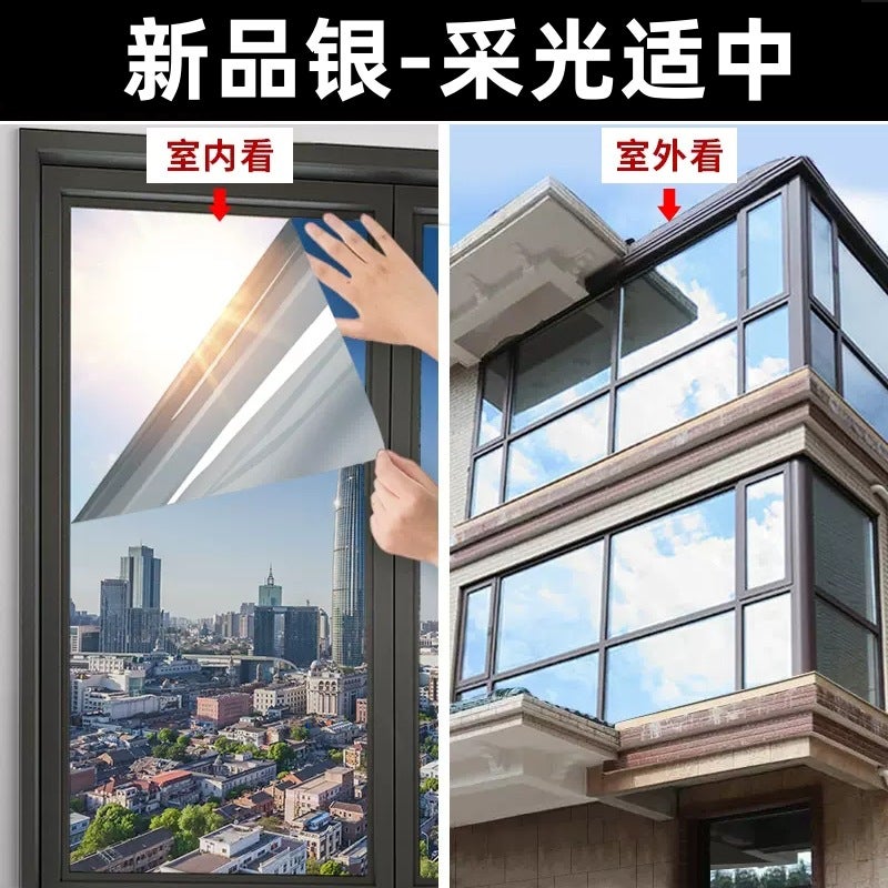 Factory Glass Heat Insulation Film Sun Room Sunscreen Sunshade Stickers One-Way Perspective Light Blocking Self-Adhesive Sun Film - Image 1