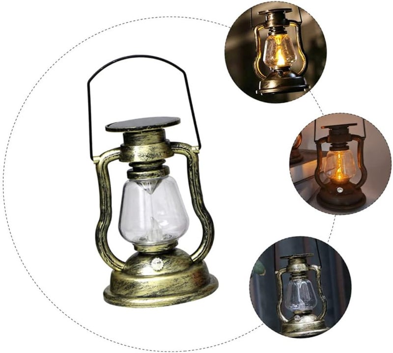 فانوس كلاسيكي يعمل بالطاقة الشمسية لتزيين الحدائق والتراسات الخارجية مع مصباح محمول - Image 5