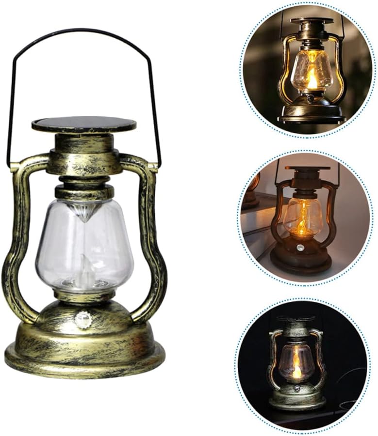 فانوس كلاسيكي يعمل بالطاقة الشمسية لتزيين الحدائق والتراسات الخارجية مع مصباح محمول - Image 4