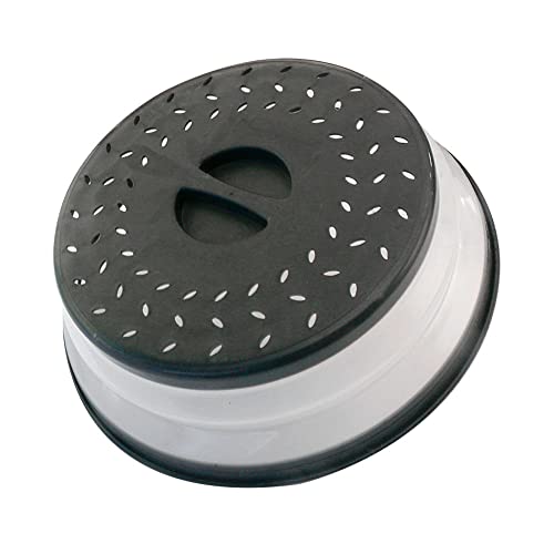 JYYHSF Collapsible Microwave Splatter Cover, 10.5 Inch, Dishwasher-safe, Microwave Plate Cover With Steam Vent，BPA-Free Silicone & Plastic(black) - Image 1