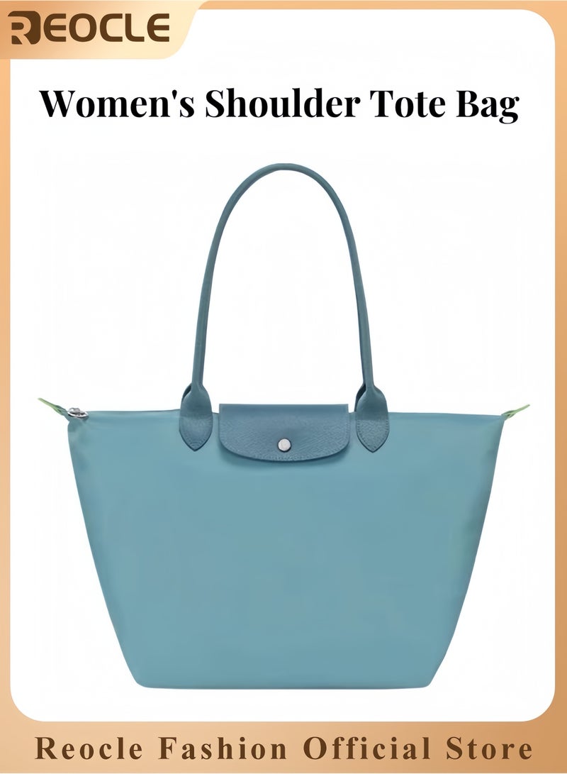 REOCLE Women's Shoulder Tote Bag Nylon Top-Handle Purse Foldable Weekend Hobo Handbag Top Handle Ladies Shoulder Bags - Image 1