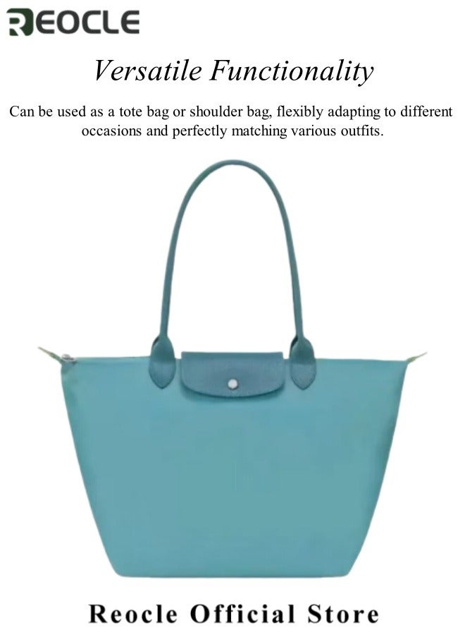 REOCLE Women's Shoulder Tote Bag Nylon Top-Handle Purse Foldable Weekend Hobo Handbag Top Handle Ladies Shoulder Bags - Image 3