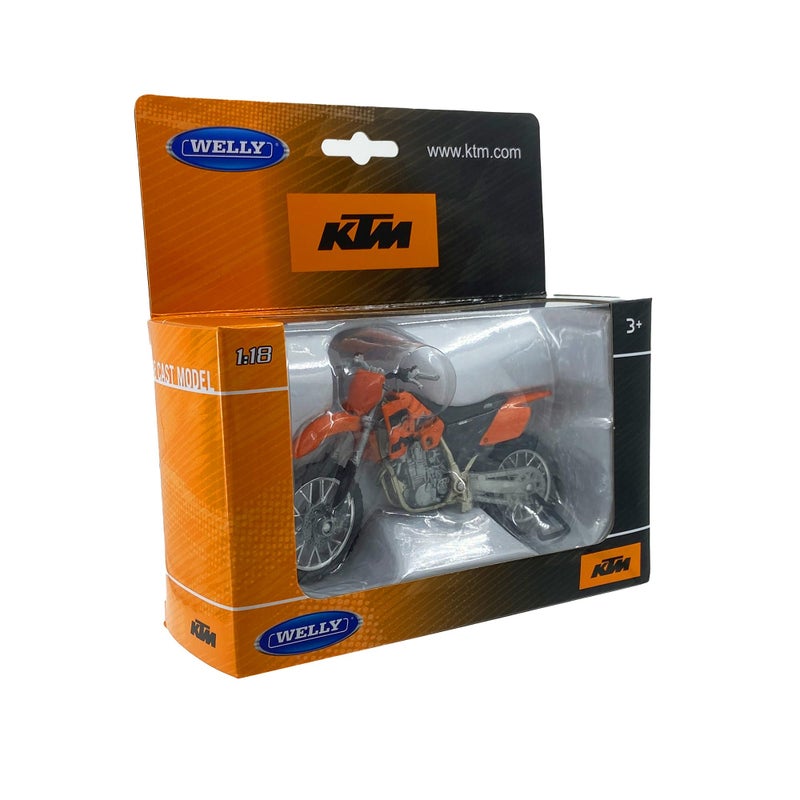 Welly Die Cast Motorcycle Orange KTM 450 SX Racing, 1:18 Scale for Unisex Adult - Image 4