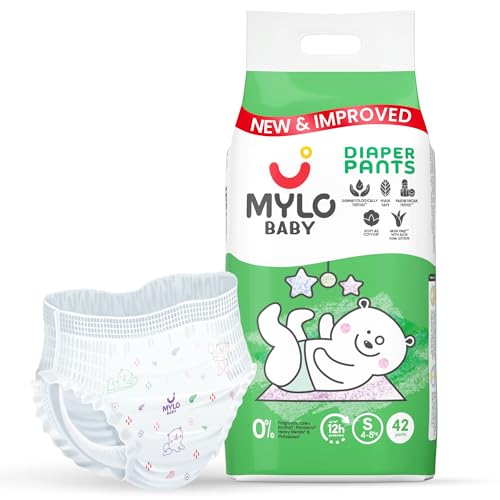 Mylo Baby Diaper Pants (XXL) Size 15-25 kgs (48 count) Leak Proof | Lightweight | Rash Free | Upto 12 Hours Protection | ADL Technology | with Aloe Vera Lotion - Image 1