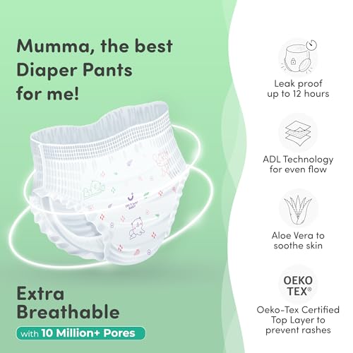 Mylo Baby Diaper Pants (XXL) Size 15-25 kgs (48 count) Leak Proof | Lightweight | Rash Free | Upto 12 Hours Protection | ADL Technology | with Aloe Vera Lotion - Image 3