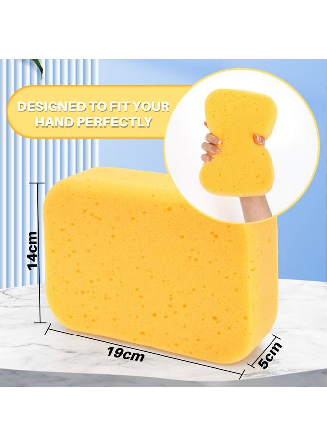 Rainflow 4PCS Large Car Wash Sponge – Sponges for Cleaning Extra Thick High-Density Pottery Pponges, Scratch-Free, Super Absorbent, Reusable for Auto Detailing, Waxing, and Cleaning - Image 2