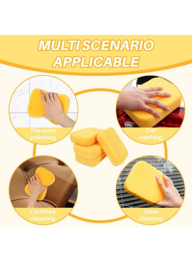 Rainflow 4PCS Large Car Wash Sponge – Sponges for Cleaning Extra Thick High-Density Pottery Pponges, Scratch-Free, Super Absorbent, Reusable for Auto Detailing, Waxing, and Cleaning - Image 5