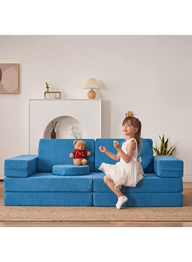 Poppins Home Poppins HOME Furniture Kids Couch Play Couch 10pcs Sofa Set (Light Blue)  - Image 1