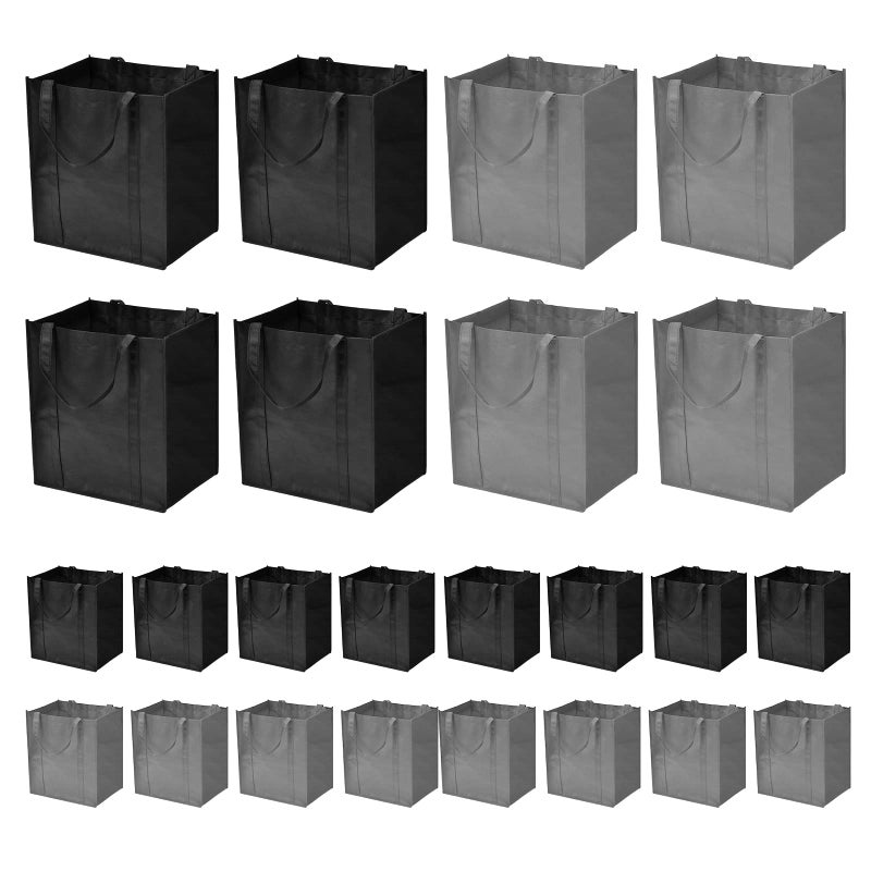 JERIA 24-Pack Reusable Grocery Bagsï¼ŒLarge Washable Foldable Shopping Bagsï¼ŒHeavy Duty Tote Bags with Reinforced Handles - Image 1