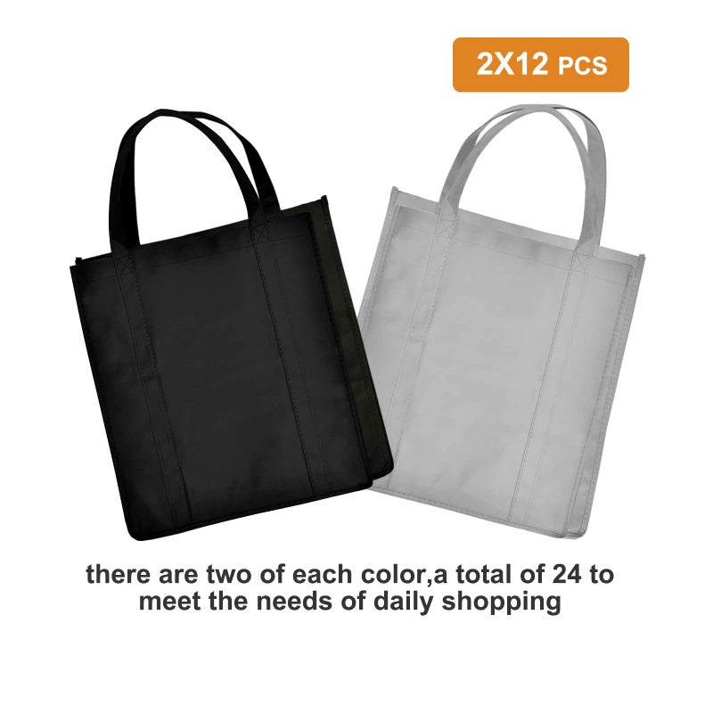 JERIA 24-Pack Reusable Grocery Bagsï¼ŒLarge Washable Foldable Shopping Bagsï¼ŒHeavy Duty Tote Bags with Reinforced Handles - Image 4