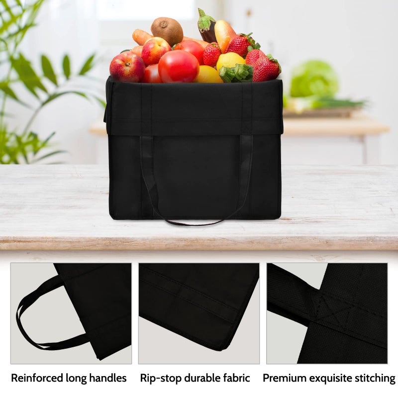 JERIA 24-Pack Reusable Grocery Bagsï¼ŒLarge Washable Foldable Shopping Bagsï¼ŒHeavy Duty Tote Bags with Reinforced Handles - Image 5