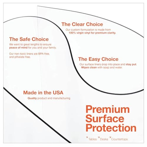 ExactMade - Clear Table Protector, USA Made, Safe, 17 x 22 Inch, 2mm Thick Ultra Smooth Vinyl, Clear Table Mat for Bedroom Dresser, Table Cover Protector for TV Stand - Image 5