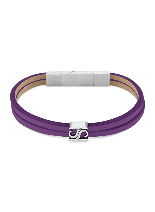 Saint Honore Paris Logo Flat Leather Bracelet for Men