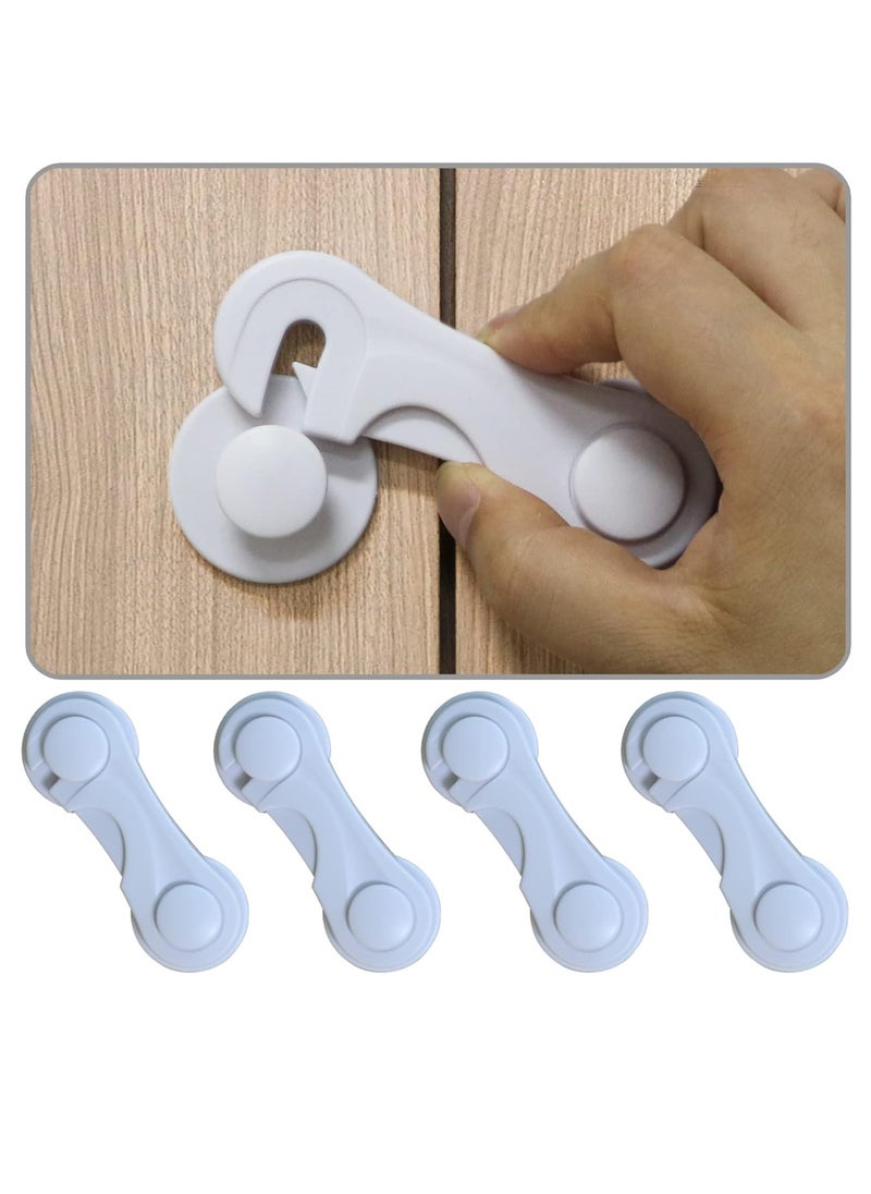 Gonice Cabinet Door Locks for Baby Proof and Child Safety, 4 Pack Cabinet Locks with Adhesive for Drawer Cupboards Fridge Oven Closet and Pantry, Childproof Door Latch for Protecting Kids Toddler and Infant  - Image 2