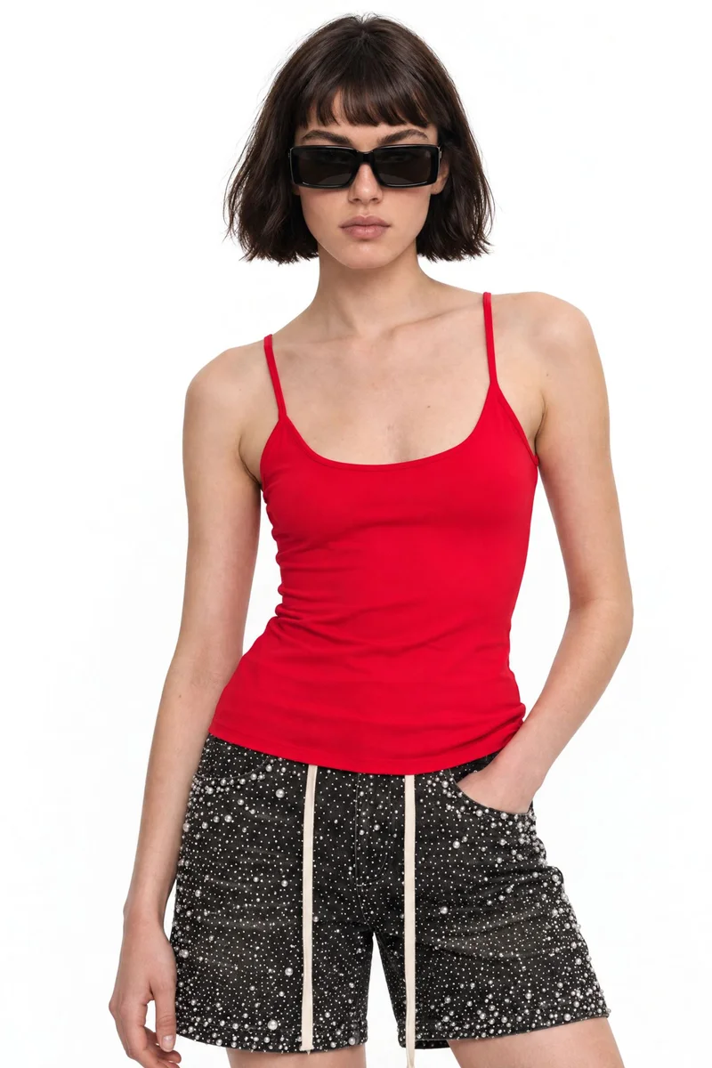 Busem BUSEM Fitted U Collar Knitted Tank Top