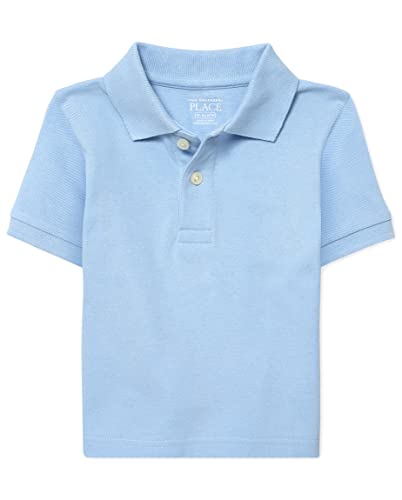 The Children's Place Baby Boys and Toddler Boys Short Sleeve Pique Polo, Brook, 6-9 MONTHS - Image 4